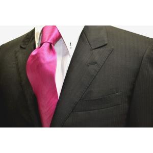 無地（縦ライン）/オレンジ（濃い）ソリッドネクタイ（縦にライン）/15