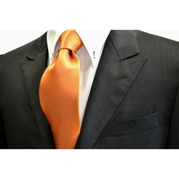 無地（縦ライン）/オレンジ（濃い）ソリッドネクタイ（縦にライン）/15%OFF/SO-027
