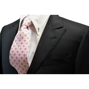 ピンクの織柄に地にチャコールグレーと白の小紋柄ネクタイ/25%OFF/KM-14SS05｜allety-y