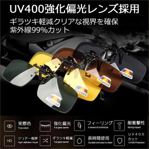 クリップオンサングラス 偏光 UVカット 跳ね...の詳細画像1