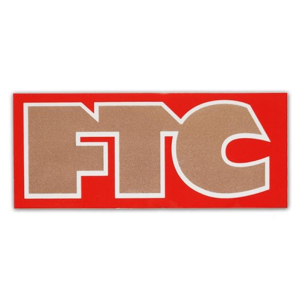 エフティーシー／FTC LOGO (RED/GOLD/WHITE) MIDIUM 5.0 ステッカー