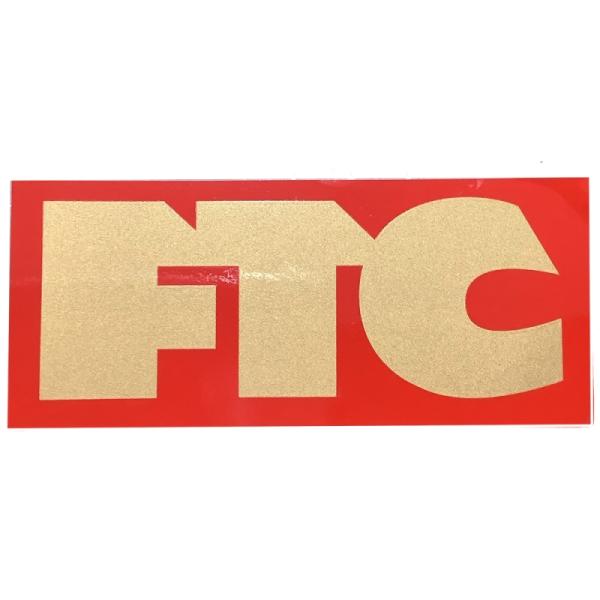 エフティーシー FTC／OG LOGO MEDIUM GOLD/RED ステッカー