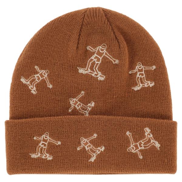 スラッシャー／THRASHER GONZ PATTERN BEANIE (BROWN) ビーニー