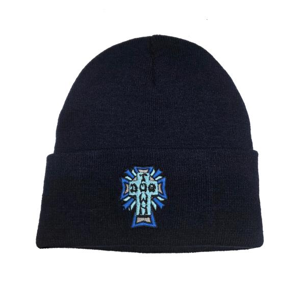 DOGTOWN ドッグタウン CROSS LOGO COLOR BEANIE NAVY メンズビーニ...