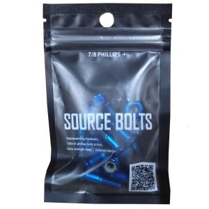 SOURCE ソース BOLTS ( BLUE ) プラス 7/8 スケートボード スケボー ビス ナット スケートボードパーツ ビスナット