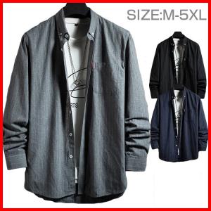 カジュアルシャツ メンズ 長袖 ボタンダウンシャツ