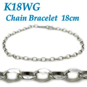 18金ホワイトゴールド 日本製 地金 マテリアル 手作り ブレスレット 18cm white gold K18WG bracelet anklet｜alliegold