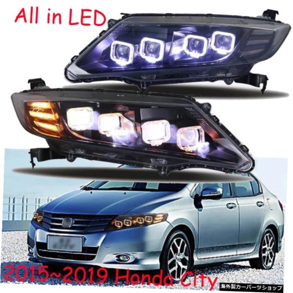 ?2019 2015ホンダシティヘッドライトクルーザーカーアクセサリー全てのLEDフォグランプ市のヘ...