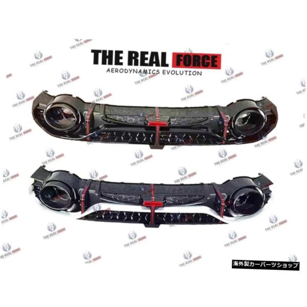 【RS3スタイル】21-22アウディA3スラインS3TRFRSスタイルリアリップディフューザーバンパ...