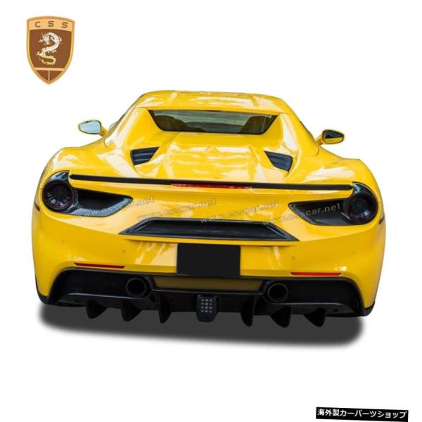 フェラーリ488CSSスタイルのCSSCARホットセール高品質フルカーボンファイバーリアウィングオー...