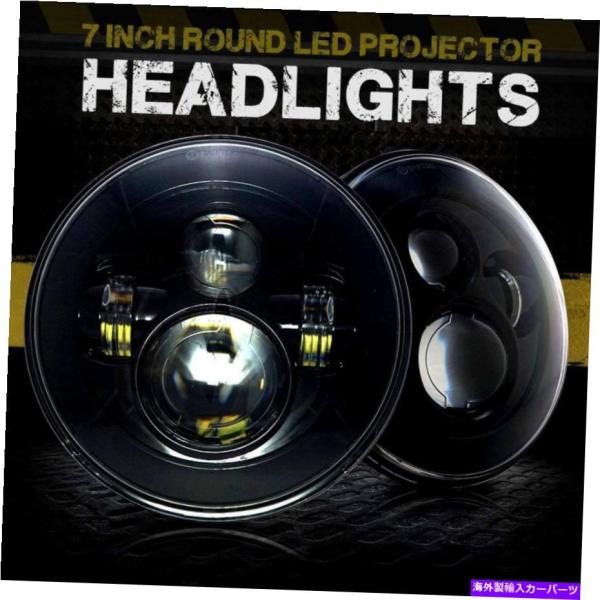 USヘッドライト H6024 LEDプロジェクターブラックヘッドライトエクストリームブライトアップグ...