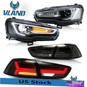 USテールライト アウディスタイルLEDのヘッドライト+テールライトスモックのために三菱Lancer Evo X2008-2017 Audi Style LED Headlights+Tail Lights
