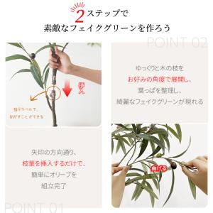 RAKU フェイクグリーン オリーブ 高さ13...の詳細画像4