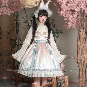 サクランボ元素 ロリータワンピース キャミワンピース ワンピ 長袖