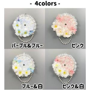 缶バッジロゼット 花 蝶 レース グッズ かわ...の詳細画像1