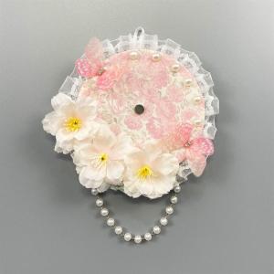 缶バッジロゼット 花 蝶 レース グッズ かわ...の詳細画像3