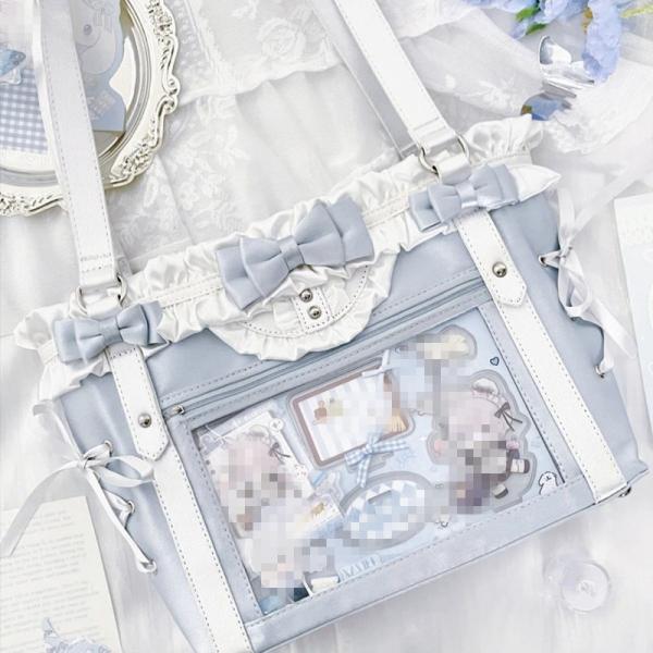 【2WAY 】痛バッグ トート A4 おしゃれ 痛バ ショルダーバッグ 推し活バッグ リボン型チャー...