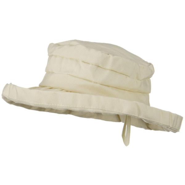 【並行輸入品】Woman &apos;sリボン3 Inch BrimプリーツCrown Hat   クリーム ...