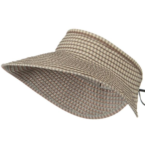 【並行輸入品】UPF 50?+ Woman &apos;s Rolled Checkeredワイドつばバイザー...