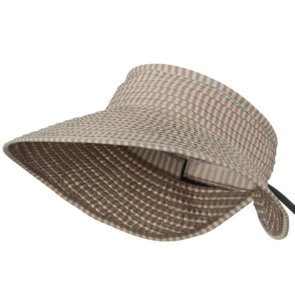 【並行輸入品】UPF 50?+ Woman &apos;s Rolled Checkeredワイドつばバイザー...