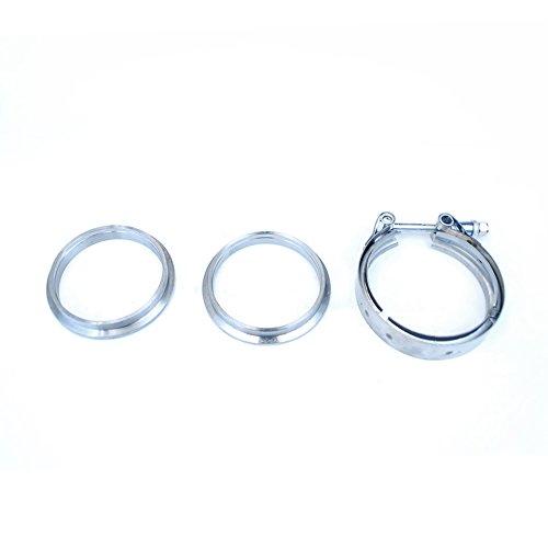 【並行輸入品】3.50インチ 3.5インチ Vバンドクランプ＆フランジターボダウンパイプ ステインネ...