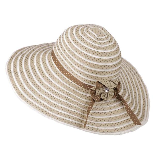 【並行輸入品】Polka Dot Hat withフラワーAccent for Women &apos;s? ...