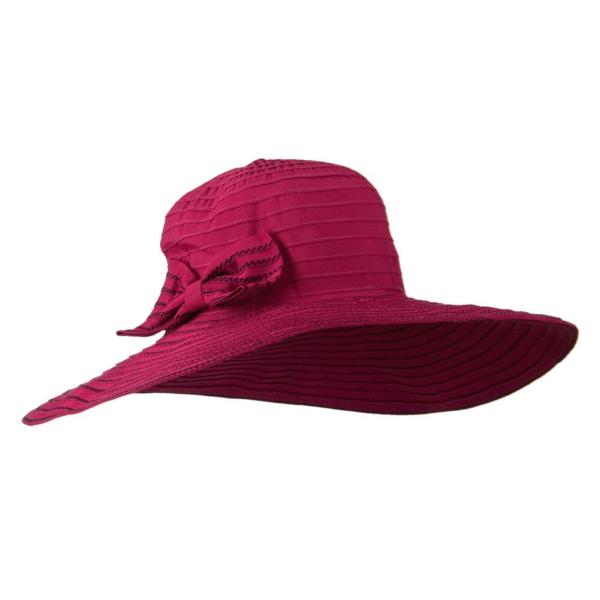【並行輸入品】Woman &apos;s Large Bow Wired Brim Hat? ?Fuchsia...