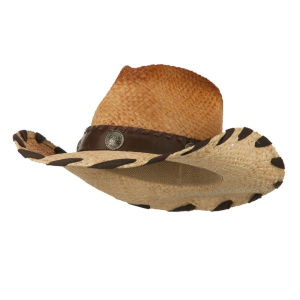 【並行輸入品】Woman &apos;s Raffia Cowboy Hat withレザーレットバンド? ?...