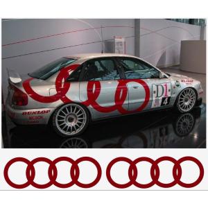【並行輸入品】Audi Ringe サイドデカールデカールセット 225cm (レッド) Audi Ringe side decal decal
