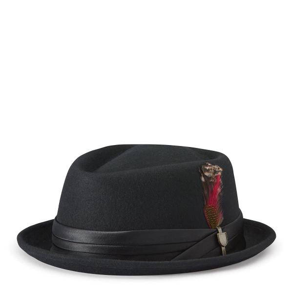 【並行輸入品】Brixton Men&apos;s Stout Pork Pie Fedora Hat, Bl...