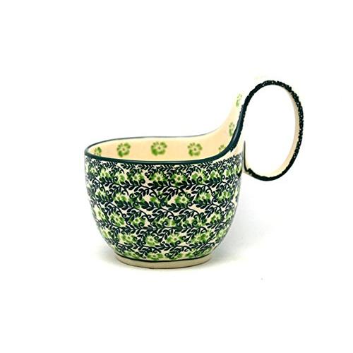 【並行輸入品】Polish Pottery Loop Handle Bowl   Irish Mea...
