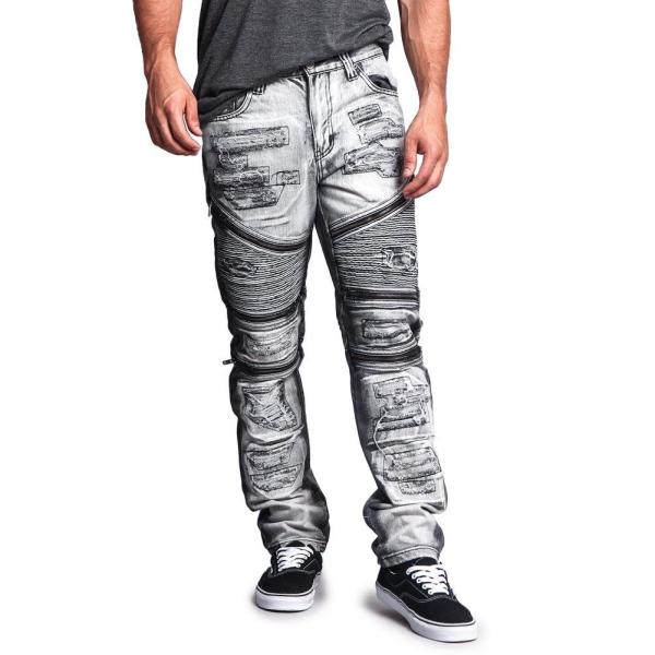 【並行輸入品】g style USAメンズBiker Distressedスリムジーンズ? ?Aci...