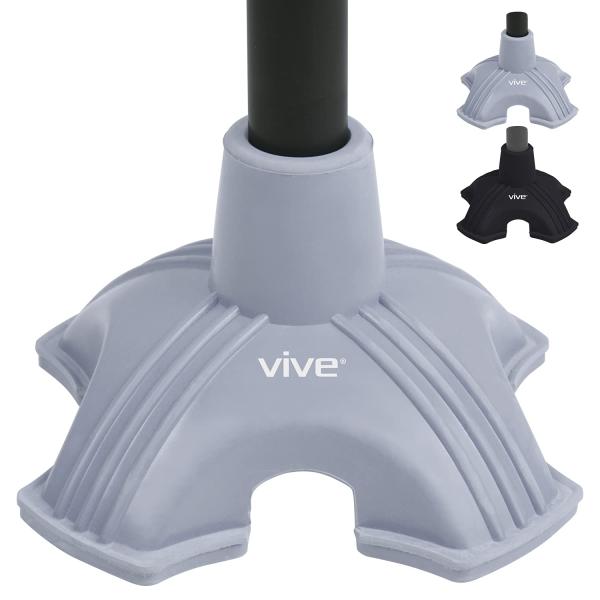 Vive 杖用先端   自立式 4本のゴム製歩行杖交換用 (3/4インチ)   安定した4点 4本の...
