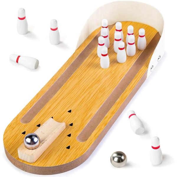 Mini Bowling Game, Mini Wooden Desktop Bowling Gam...