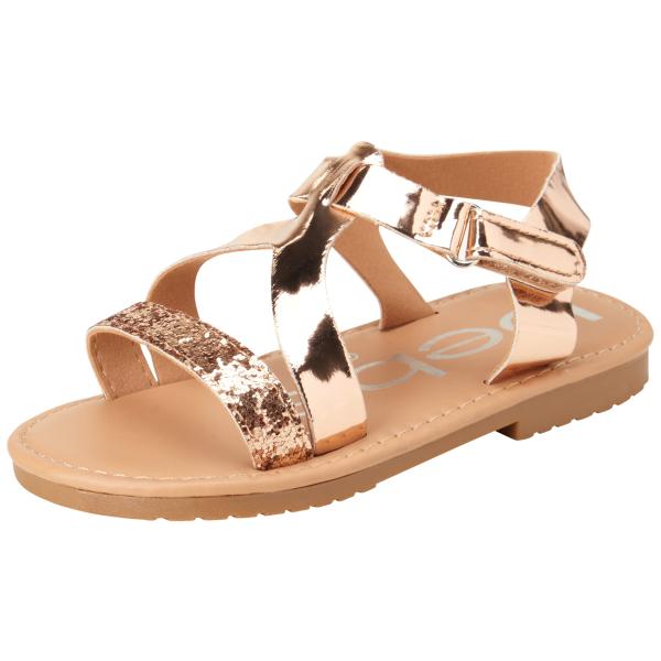 【並行輸入品】bebe Girls Metallic Glitter Sandals (Toddle...