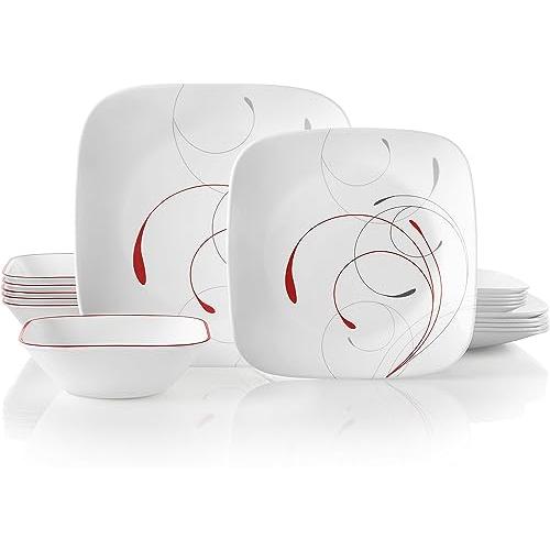 【並行輸入品】Corelle Vitrelle 18点 ディナーウェア6点セット 3層ガラスとチップ...
