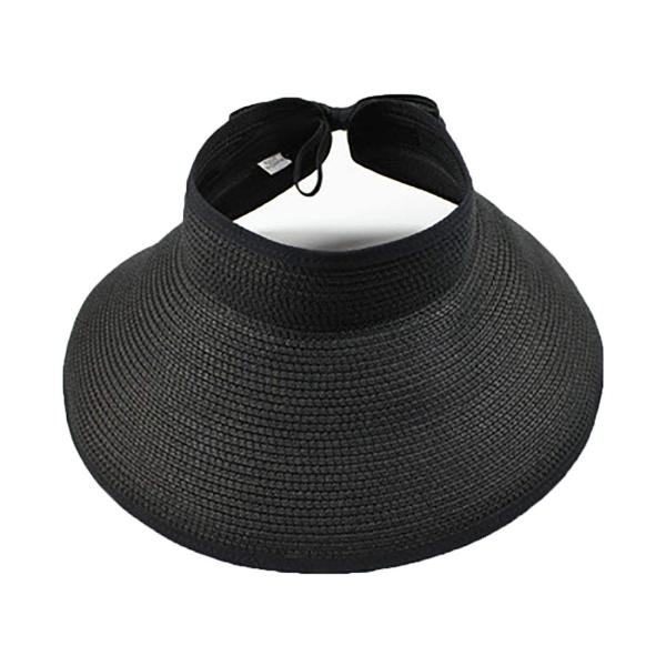 【並行輸入品】[ToBe U] 女性の夏の折りたたみ式わらサンバイザーw/かわいいボウタイUPF 5...