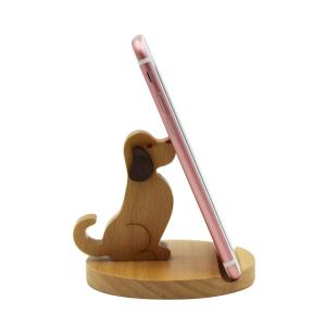 Amamcy かわいい犬用携帯電話ホルダースタンド 木製スマートフォンデスクホルダー すべての携帯電話用 動物電話スタンド デスク 並行輸入品｜allinone-d
