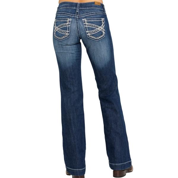 【並行輸入品】ARIAT レディース ズボン ミッドライズ ストレッチ 編み込み ワイドレッグジーン...