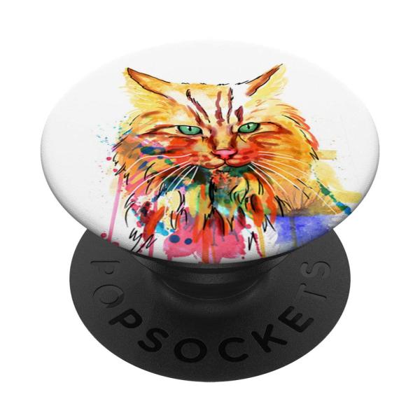 【並行輸入品】Cat Pop mount Socket Watercolor Colorful Pr...