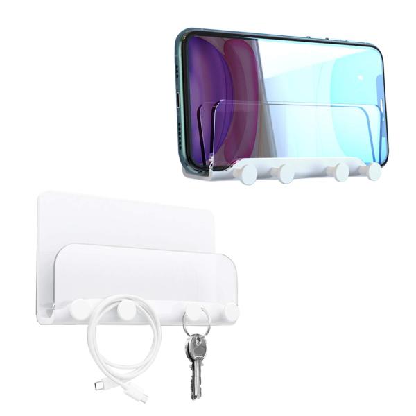 【並行輸入品】壁取り付け式電話ホルダー 電話ホルダー 壁キーフック 粘着ホルダー キッチン壁取り付け...