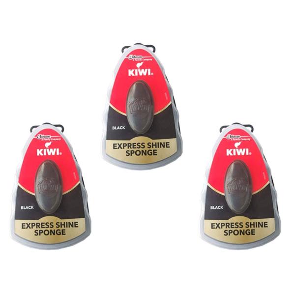 【並行輸入品】Kiwi Express シューシャインスポンジ、0.2 ブラック(3パック) Kiw...