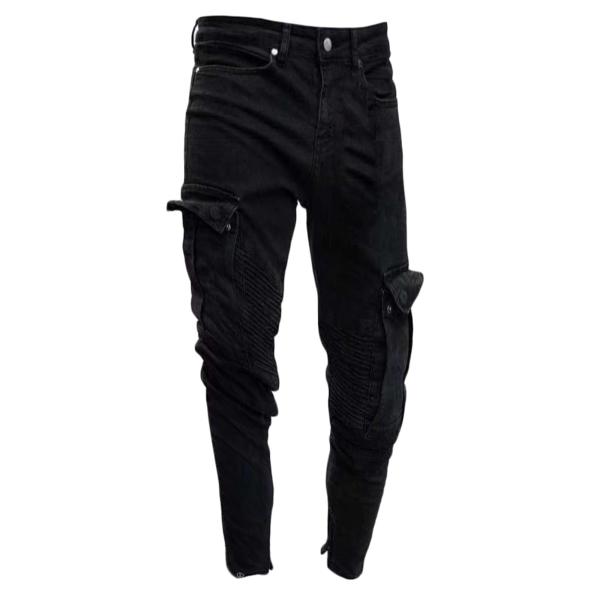 【並行輸入品】Man's Ripped Stretch Slim Fit Denim Pants T...