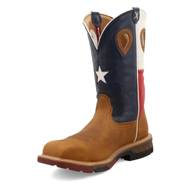 【並行輸入品】Twisted X メンズ ブラウン/テキサスフラッグ コンプトゥ EH 12インチブ...