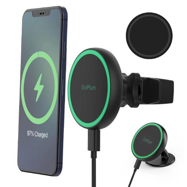 【並行輸入品】Magnetic Wireless Car Charger Mount Compati...