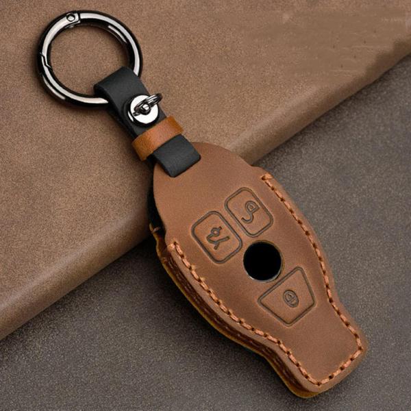 【並行輸入品】レザースマートキーフォブカバー、メルセデスベンツに適合CLS CLA GL R SLK...