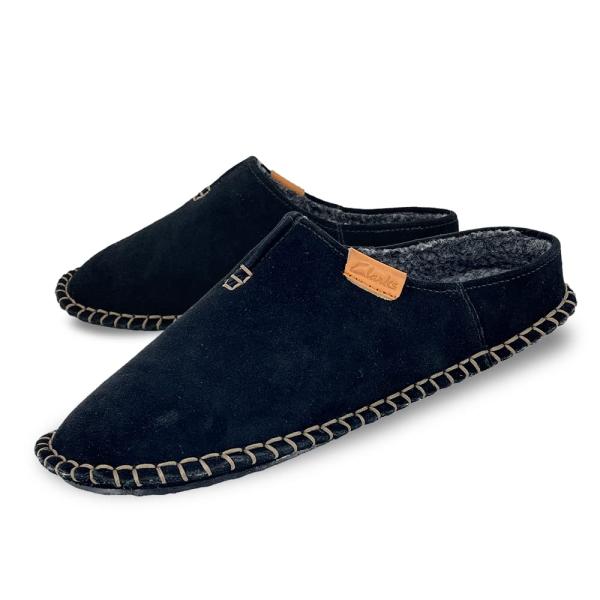 Clarks (クラークス) メンズ オープンバック スエード レザースリッパー ヘビーステッチ J...