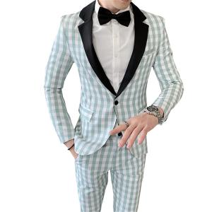 【並行輸入品】2個のスーツコートは男性スリムチェ...の商品画像