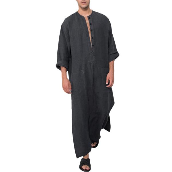 【並行輸入品】[Abigprofit] 男性ヴィンテージイスラムアラビア語JubbaThobe長袖ソ...