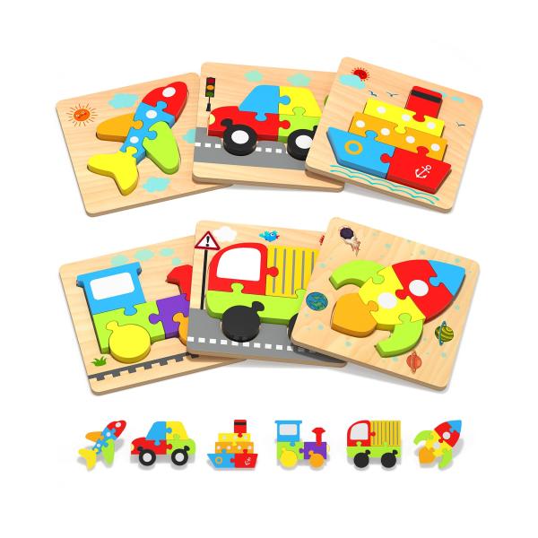 Yetonamr Wooden Toddler Puzzles Gifts Toys for 1 2...